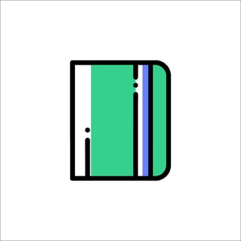 A green and blue book icon on a white background vector
