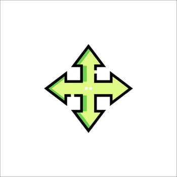 A green arrow pointing to the left vector