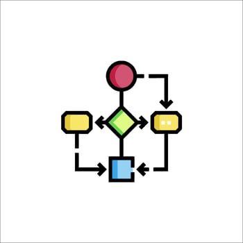 A diagram of a process with arrows and arrows vector