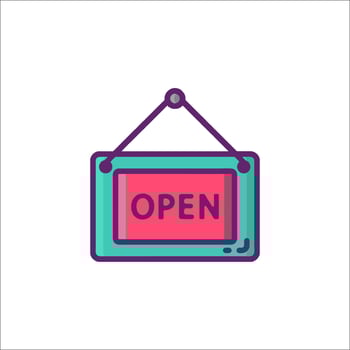 Open sign icon illustration vector
