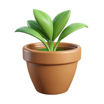 Minimalist potted sprout for nature themes png