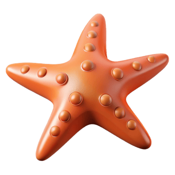 Realistic 3D starfish for marine-themed concepts png