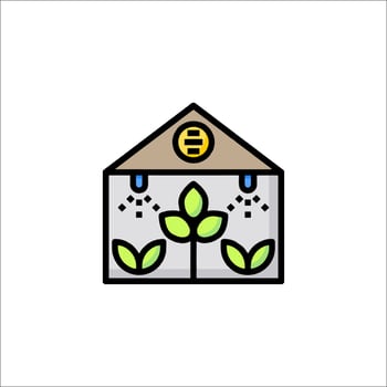 A house with a green plant inside vector