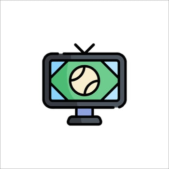 A television with a soccer ball on it vector