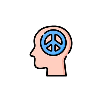 Peace symbol in the head of a person vector