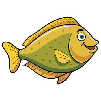 Sole Cartoon Style Art for Fishery Education vector