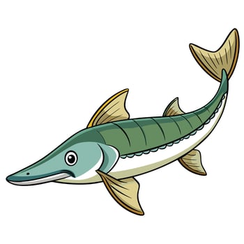 Sturgeon Hand-Drawn for Freshwater Species Protection vector