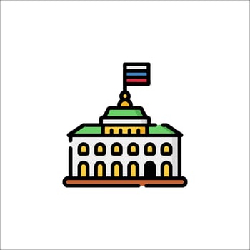 The white house with a flag on top vector