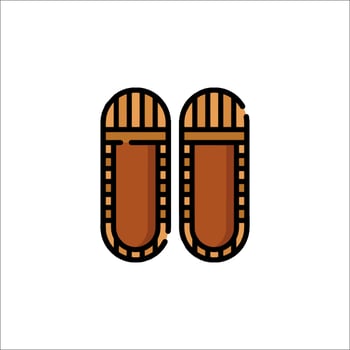Two wooden slippers on a white background vector