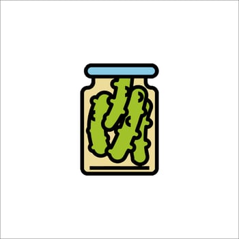 Pickled cucumbers icon illustration vector