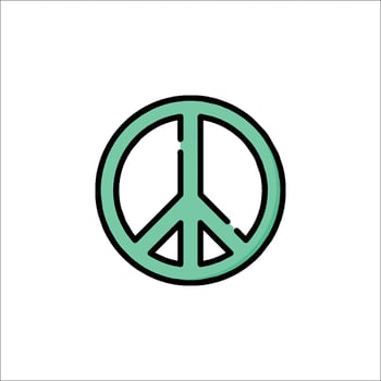 A peace sign in green on a white background vector
