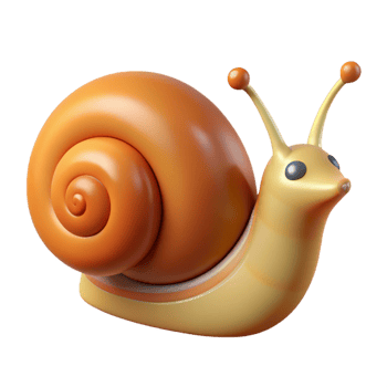 Adorable Snail with Spiral Shell png