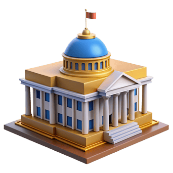 Classic parliament building in golden tones png