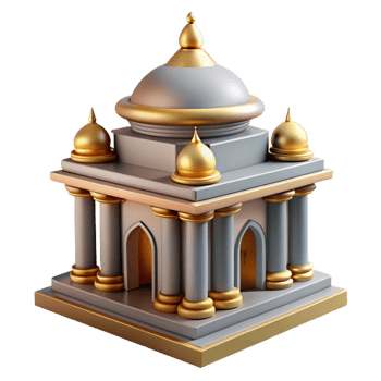 Majestic golden temple for worship png