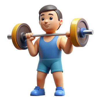 Fitness enthusiast lifting heavy weights png