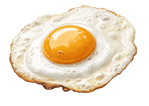 Perfectly Fried Egg, SunnySide Up, Delicious Breakfast, Yellow Yolk, White Albumen, Crispy Edges, Go png