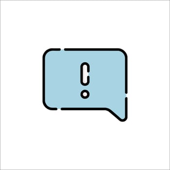 A speech bubble with an exclamation mark vector