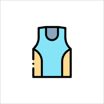 A blue and yellow vest icon vector
