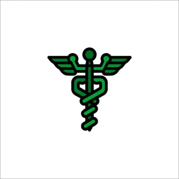 A green medical symbol on a white background vector