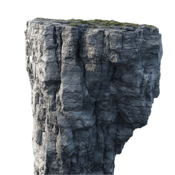 Natural Rock Face with Grass On Transparent Background png