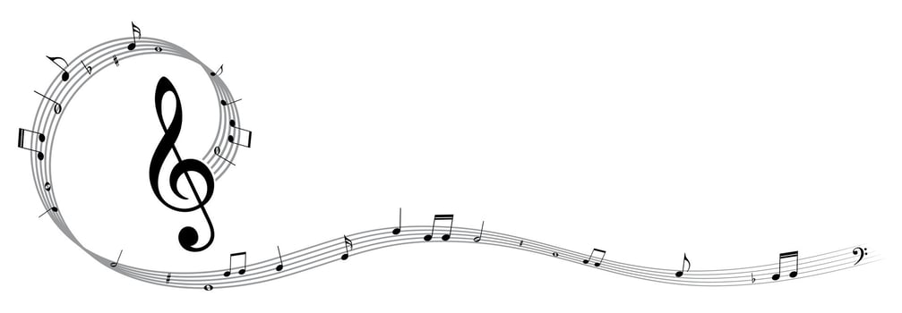 The blue Logo with music notes. vector