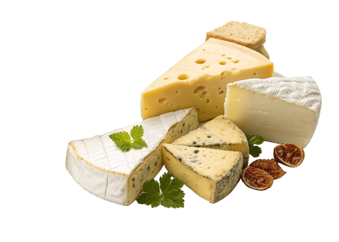 Assorted Gourmet Cheese Selection Brie, Cheddar, Camembert, Blue png