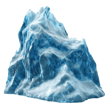 Ice Mountain with a Blue Color on Transparent Background png