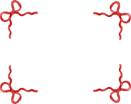 Coquette Red Frame Bow in Rectangle shape Aesthetic watercolor png