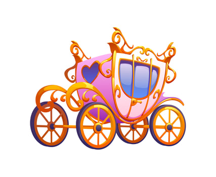 Wedding marriage and Valentine fairy tale carriage vector