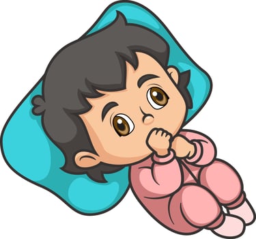 cute little baby girl sleeping vector