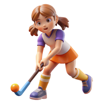 Young Girl Playing Field Hockey png