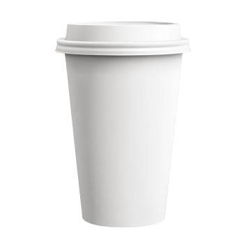 Coffee Cup Mockup Lid and Design on transparent background. png
