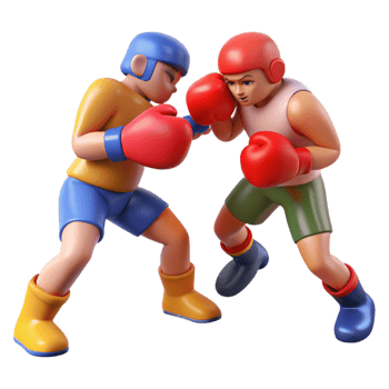 Intense Boxing Match Between Fighters png