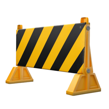 Traffic Barricade Safety Cone on transparent background. png