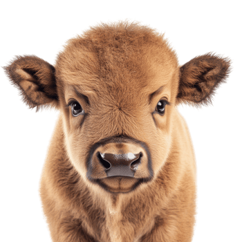 Adorable Baby Buffalo Calf on transparent background. png