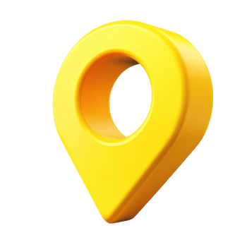 Yellow Location Pin Icon 3D on transparent background. png