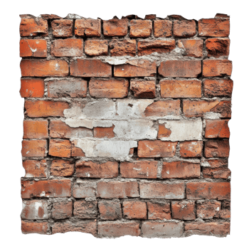 White Background Brick Wall on transparent background. png