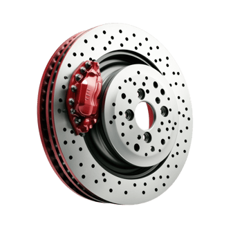 Car Brakes Disc and Calipers on transparent background. png