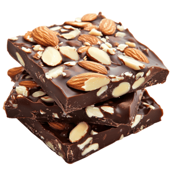 Sweet Almond Chocolate Delight on transparent background. png