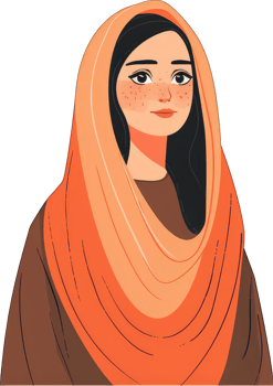 Young Woman Wearing an Orange Scarf png
