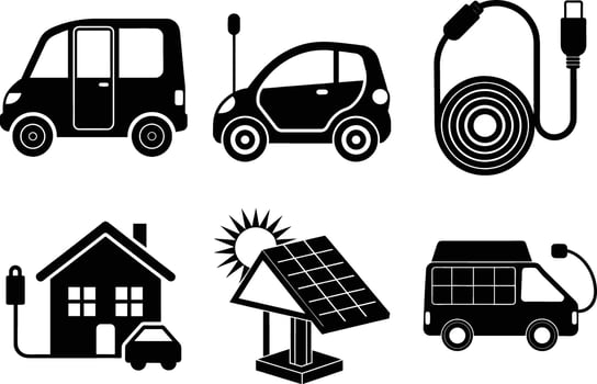 Modern electric cars showcasing sustainability in transportation vector