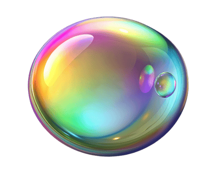 Iridescent Bubble Sphere, Rainbow Colors, Reflective Surface, Abstract Art png