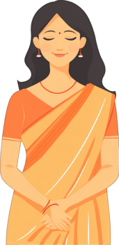 Serene Woman in Traditional Indian Attire png