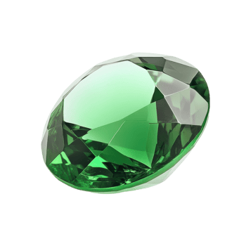 Emerald Gemstone on White on transparent background. png