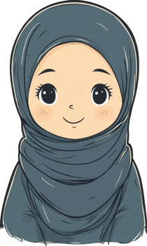 A Cute Girl Wearing A Teal Hijab png