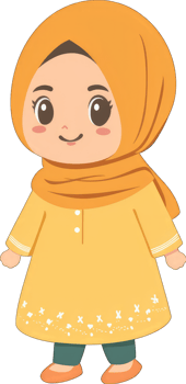 Adorable Young Girl Wearing Yellow Hijab and Dress png
