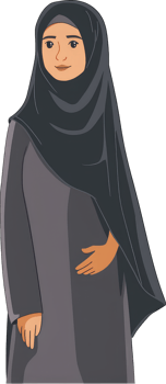 A Woman Wearing a Grey Abaya and Hijab png