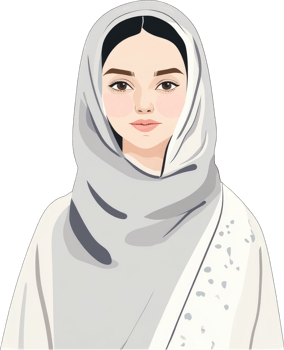 A cartoon woman wearing a white shawl png