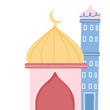 illustration of cute mosque colorful png