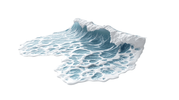 Isolated Ocean Wave Crashing White Foam png